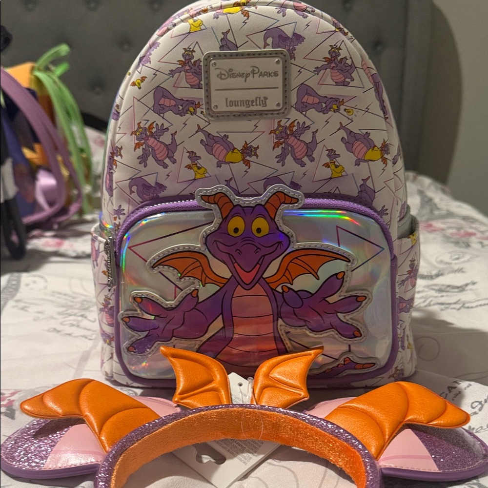 Loungefly Disney Parks Figment Kids Backpack - Purple and Orange